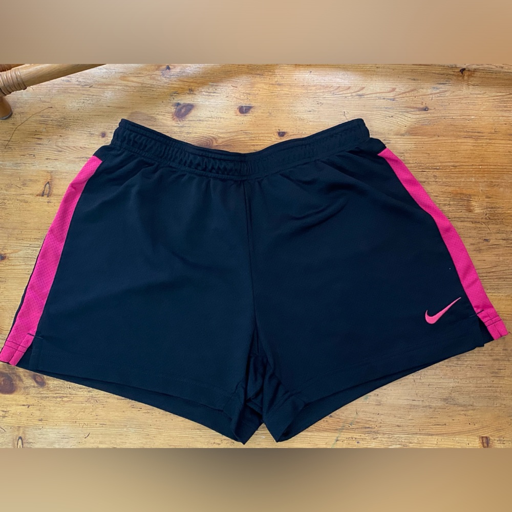 Women’s black and pink dri fit athletic shorts